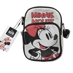 NWT Disney Minnie Mouse Kids Crossbody Bag White Red Black Bow Small Purse